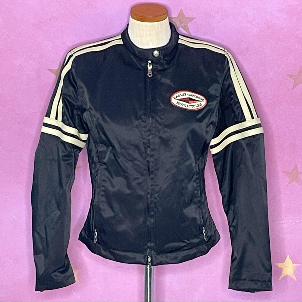 Harley Davidson Cafe Racer Jacket Woman’s Small Nylon Leather Trim